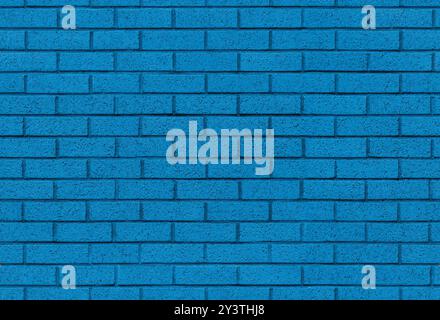 Blue brick wall seamless background texture image. Aqua blue paint applied to block masonry surface. A modern interior and exterior and backdrop tile. Stock Photo