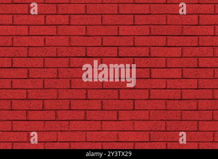 Red brick wall seamless background texture image. Crimson paint applied to block masonry surface. A modern interior and exterior and backdrop tile. Stock Photo