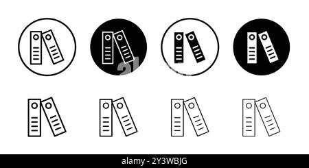 Binder icon logo sign vector outline in black and white color Stock Vector