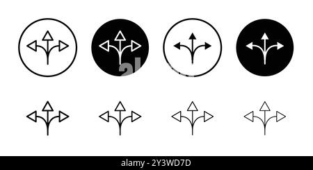 Flexibility icon logo sign vector outline in black and white color Stock Vector