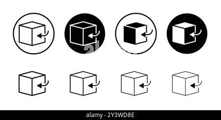 Return purchase icon logo sign vector outline in black and white color Stock Vector