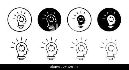 Realization icon logo sign vector outline in black and white color Stock Vector