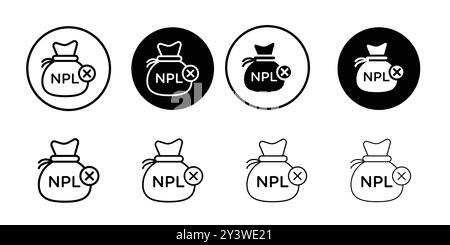 NPL icon logo sign vector outline in black and white color Stock Vector