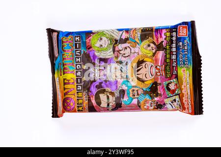Yokohama, Kanagawa, September 5, 2024, Japanese sweet with chocolate candy on a white background. Stock Photo