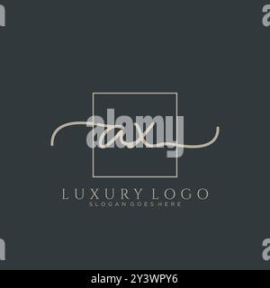 AX Initial handwriting logo design Stock Vector