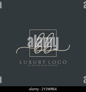 BB Initial handwriting logo design Stock Vector