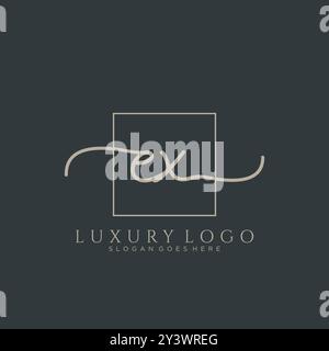 EX Initial handwriting logo design Stock Vector