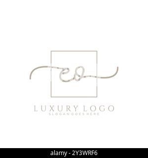 EO Initial handwriting logo design Stock Vector
