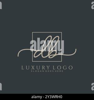 DB Initial handwriting logo design Stock Vector