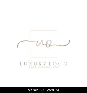 UO Initial handwriting logo design Stock Vector
