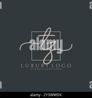 TZ Initial handwriting logo design Stock Vector