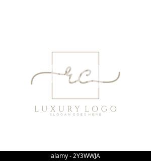RC Initial handwriting logo design Stock Vector
