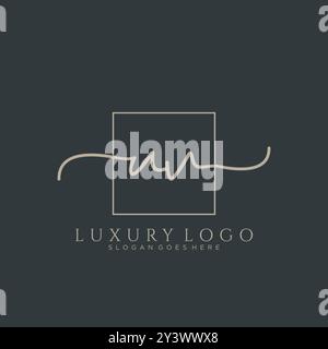 UV Initial handwriting logo design Stock Vector