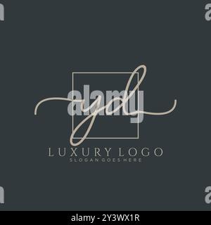 YD Initial handwriting logo design Stock Vector