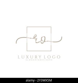 RO Initial handwriting logo design Stock Vector