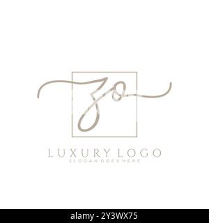 ZO Initial handwriting logo design Stock Vector