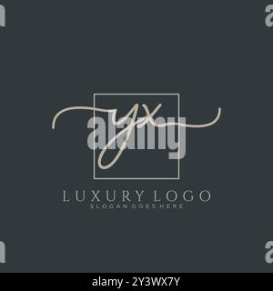 YX Initial handwriting logo design Stock Vector