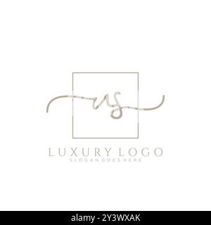US Initial handwriting logo design Stock Vector