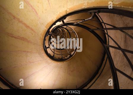 Spiral Staircase Inside the Arc de Triomphe - Paris, France Stock Photo