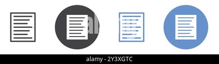 Align left icon Vector symbol or sign set collection in black and white outline Stock Vector