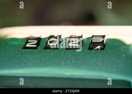 Year number combination changing from from 2024 to 2025 Stock Photo
