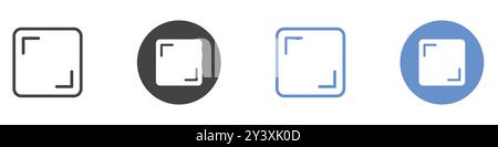 Expand icon Vector symbol or sign set collection in black and white outline Stock Vector