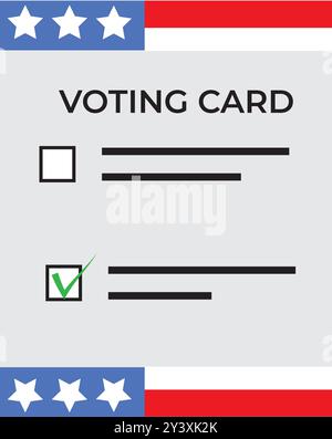 United State of America voting, USA citizen participation in voting, going to vote, voting, hand leaving vote, positive vote, negative vote Stock Vector