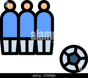 icon Flat free kick in soccer game.Football, sport, strategy. Editable file Stock Vector