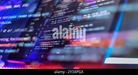 Modern tech. PHP syntax highlighted. Writing programming functions on laptop. Stock Photo