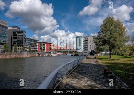 View of the Westhafen residential area in Frankfurt, Germany Stock Photo