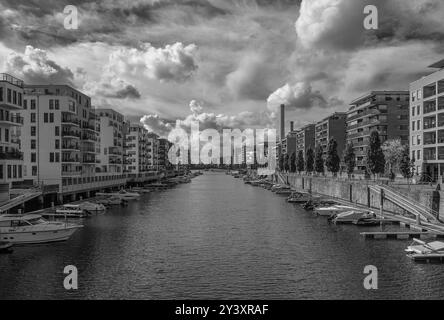 View of the Westhafen residential area in Frankfurt, Germany Stock Photo