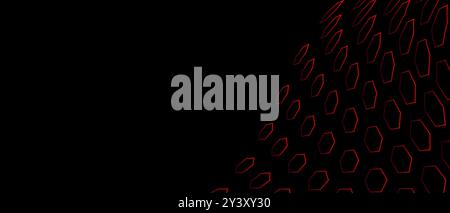 Black Red Abstract Hexagon Background Banner Stock Vector