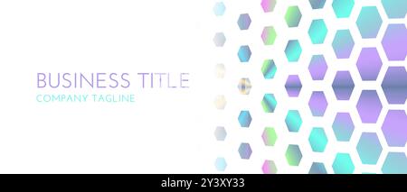 White Fresh Iridescent Hexagon Background Banner Stock Vector