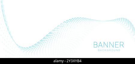 White Blue Abstract Wave Banner Background Stock Vector
