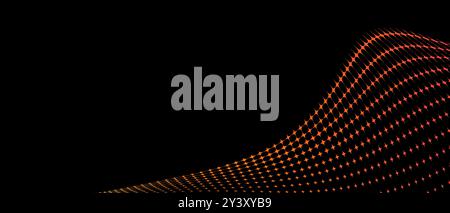 Orange Black Abstract Wave Swirl Banner Background Stock Vector