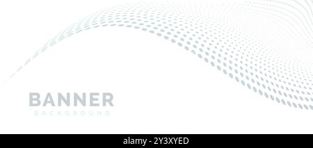 White Gray Abstract Flowing Wave Geometric Technology Banner Background Stock Vector