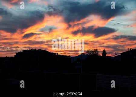 Clouds in red Stock Photo