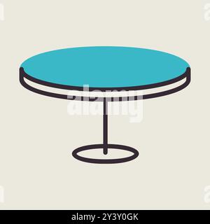 Round table vector icon. Graph symbol for furniture, web site and apps design, logo, app, UI Stock Vector