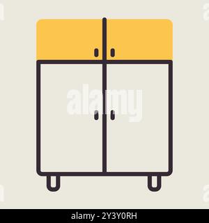 Cupboard vector icon. Graph symbol for furniture, web site and apps design, logo, app, UI Stock Vector