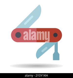 Jackknife vector isolated icon. Camping and Hiking sign. Graph symbol for travel and tourism web site and apps design, logo, app, UI Stock Vector