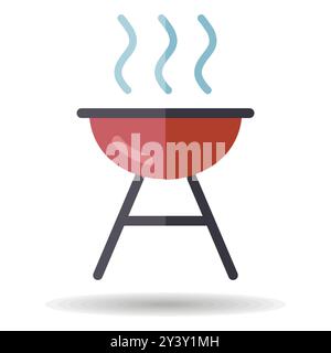 Grill BBQ cookout vector isolated icon. Graph symbol for cooking web site and apps design, logo, app, UI Stock Vector