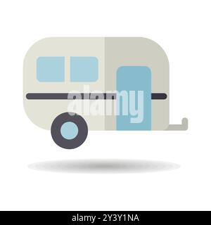 Caravan trailer vector isolated icon. Camping sign. Graph symbol for travel and tourism web site and apps design, logo, app, UI Stock Vector