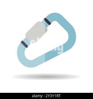 Carabiner vector icon. Camping and Hiking sign. Graph symbol for travel and tourism web site and apps design, logo, app, UI Stock Vector