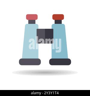 Binocular vector icon. Camping and Hiking sign. Graph symbol for travel and tourism web site and apps design, logo, app, UI Stock Vector