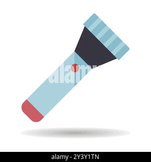 Flashlight vector isolated icon. Camping and Hiking sign. Graph symbol for travel and tourism web site and apps design, logo, app, UI Stock Vector