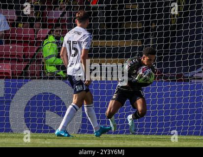 Coventry City goalkeeper Oliver Dovin in action during the Sky Bet Championship match at Vicarage Road, Watford. Picture date: Saturday September 14, 2024. Stock Photo