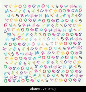 Funny Kids Education letter Pattern Background Stock Vector