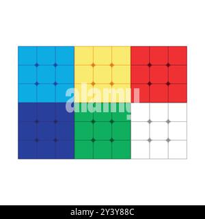 Colorful Brain Game Cube Puzzle design Stock Vector