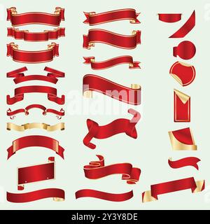 Golden Ribbon Promotion offer  Design Stock Vector