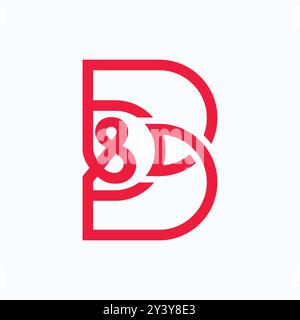 Creative business and Marketing geometric B and BD, DB Logo Design Stock Vector